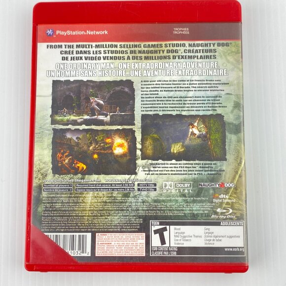 Uncharted Drake's Fortune PS3 Video Game 2007 Case Booklet Disc Rated T Teen - Picture 2 of 7